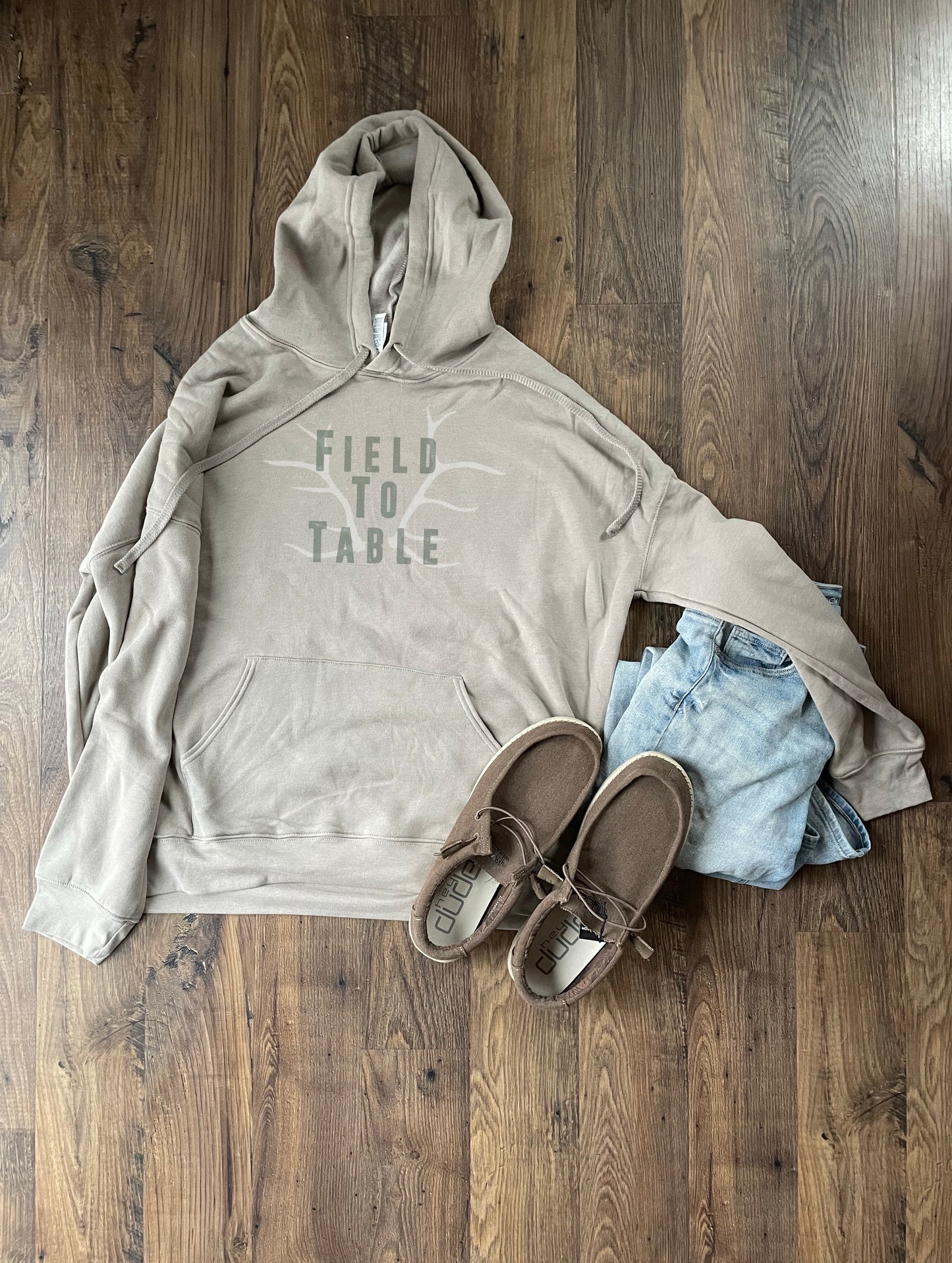 Field to Table Elk antler hoodie