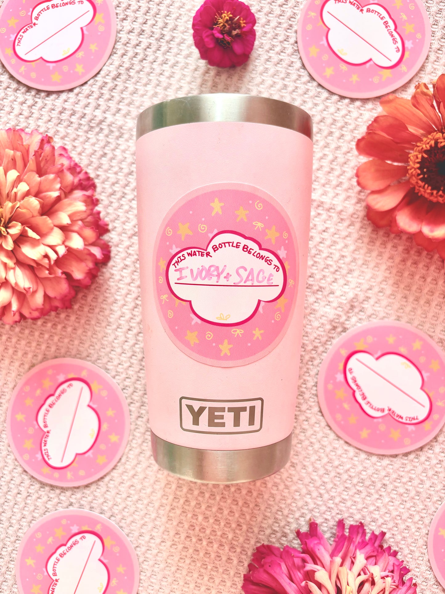 Name Tag Sticker in pink