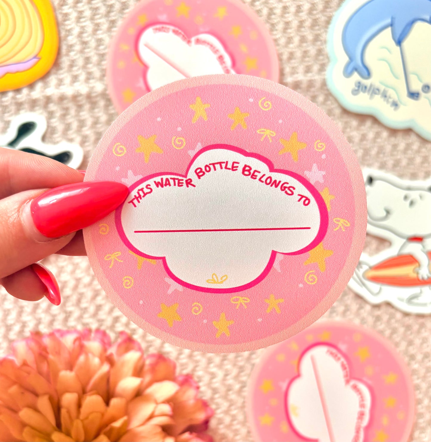 Name Tag Sticker in pink