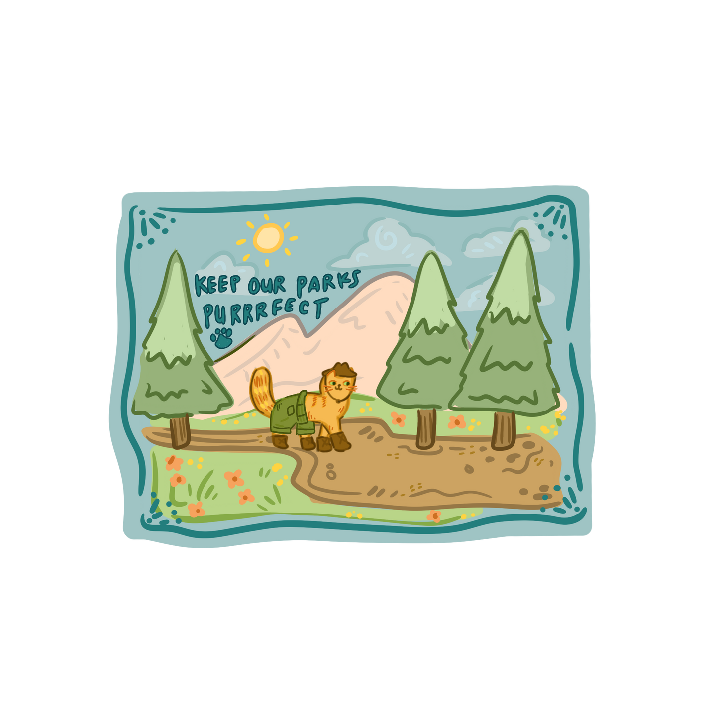Purrrfect Parks Sticker