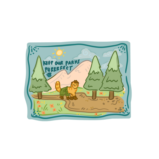 Purrrfect Parks Sticker