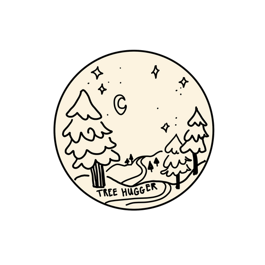 Tree hugger sticker